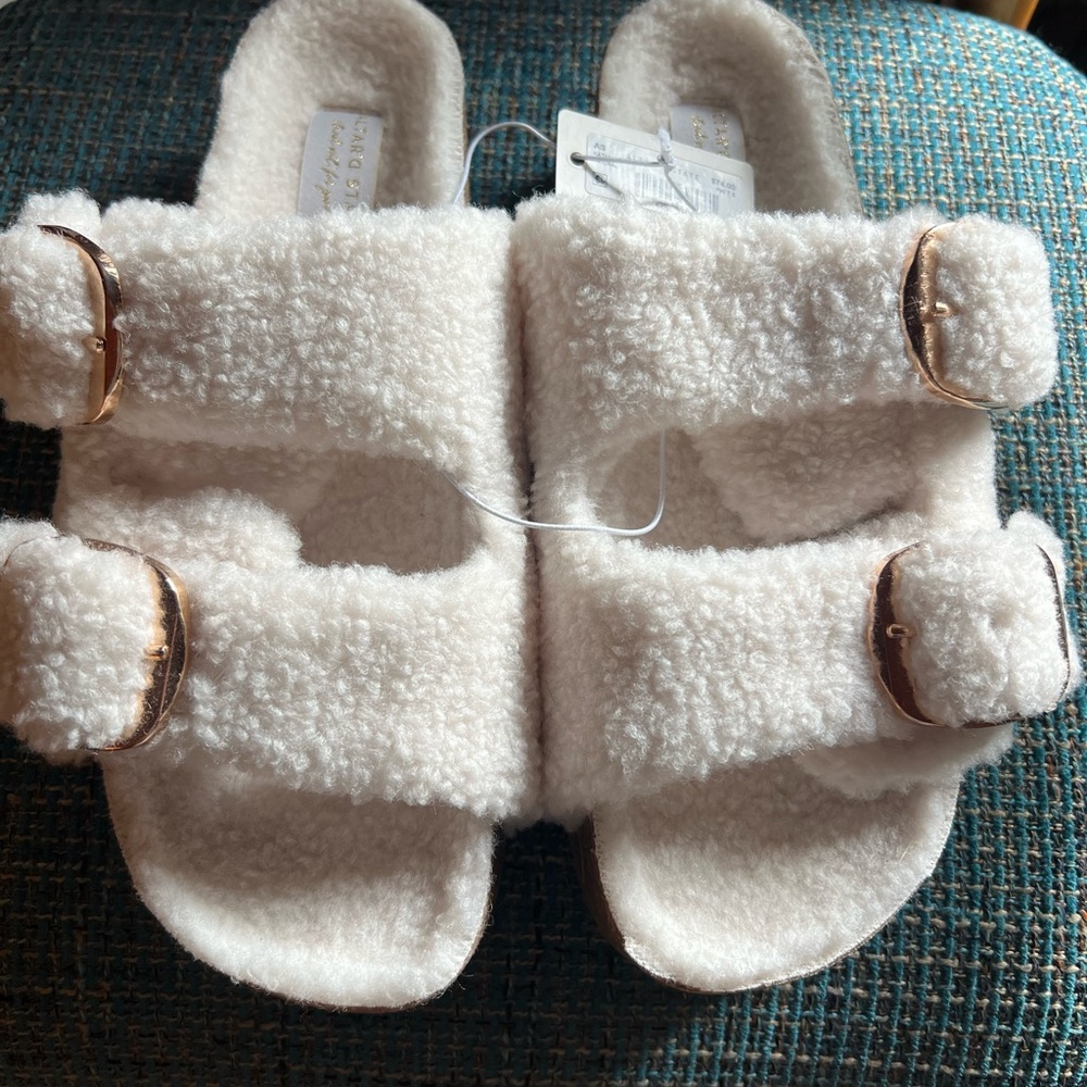 Altar'd State Cream Shearling Platforms